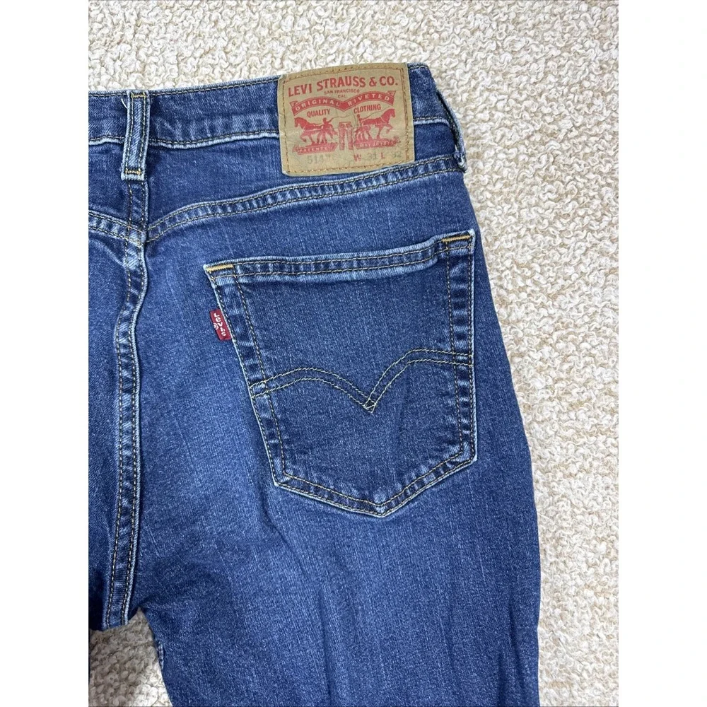Levis 514 Jeans Mens 31x32 Blue Denim Straight Leg Stretch Medium Wash Pants